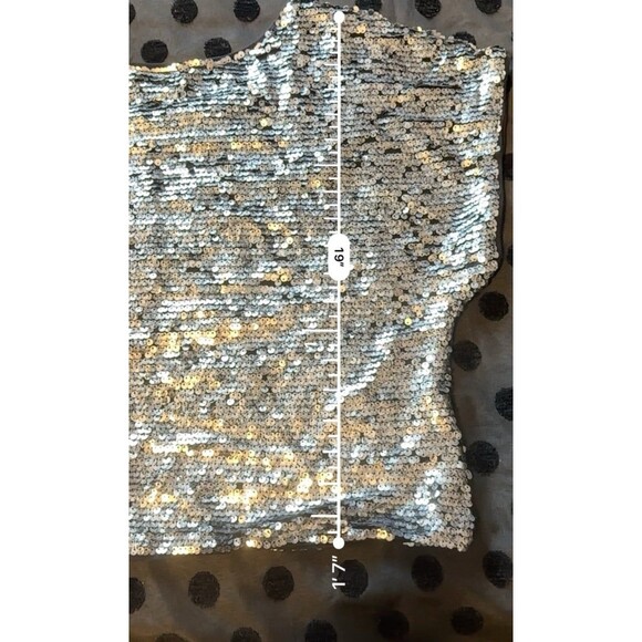 Forever 21 Silver Sequin Crop Top – Size Large - Picture 6 of 6